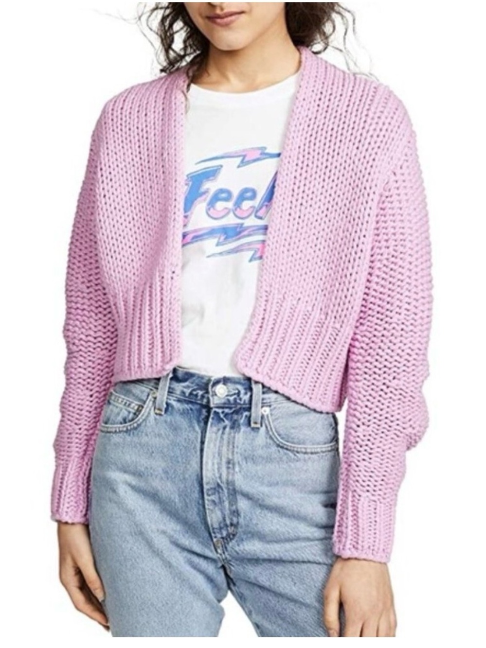 Free People Glow for It Chunky Open-Front Cardigan Size Medium